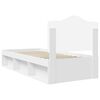 vidaXL Cadru de pat cu headboard Alb 100 x 200 cm Lemn de pin masiv
