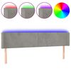 vidaXL Tăblie de pat cu LED, gri deschis, 163x16x78/88 cm, catifea