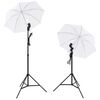 vidaXL Set studio foto cu lămpi, umbrele, fundal și reflector