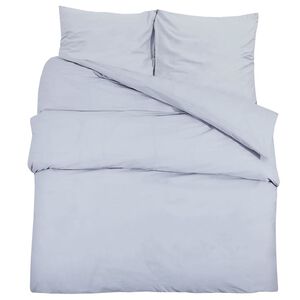 vidaXL Set cu husă de pilotă, gri, 140x200 cm, microfibră