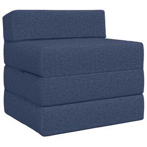 vidaXL Canapea Pat Pliabilă albastru 200 x 70 x 15 cm Țesătură