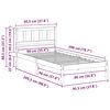 vidaXL Cadru de pat cu headboard Alb 90 x 200 cm Lemn de pin masiv