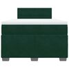vidaXL Pat box spring cu saltea, verde &icirc;nchis, 120x190 cm, catifea