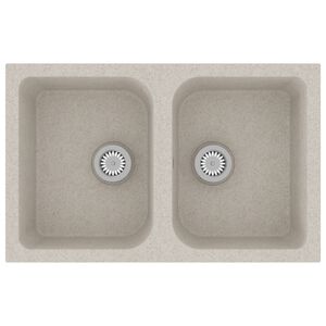 vidaXL Chiuvetă de bucătărie Bej 76 x 48 x 30 cm Quartz și rășină