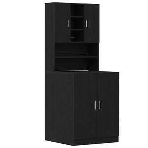 vidaXL Dulap pentru mașina de spălat 2 pcs Stejar Negru
