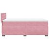 vidaXL Pat box spring cu saltea, roz, 80x200 cm, catifea