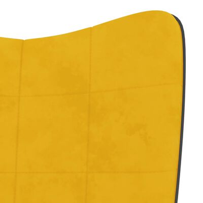 vidaXL Scaun de relaxare cu taburet, galben muștar, catifea și PVC