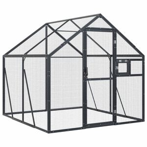 vidaXL Volieră de păsări, antracit, 1,79x2x1,85 m, aluminiu