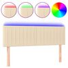 vidaXL Tăblie de pat cu LED, crem, 144x5x78/88 cm, textil