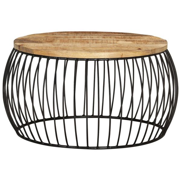 vidaXL Măsuță de cafea, Ø68 cm, lemn de mango nefinisat