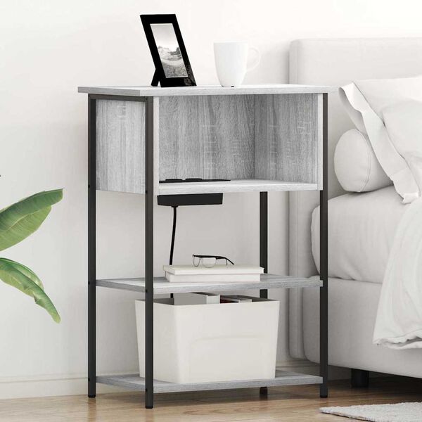 vidaXL Dulap de noapte Gri Sonoma 55 x 31 x 76 cm Lemn compozit