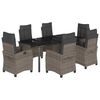 vidaXL Set mobilier de grădină cu perne, 7 piese, gri, poliratan