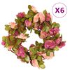 vidaXL Ghirlande de flori de Crăciun, 6 buc., roșu roze, 250 cm