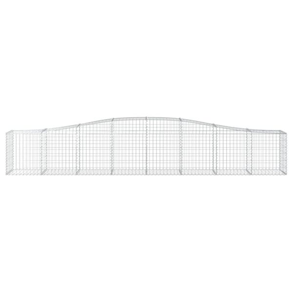 vidaXL Coșuri gabion arcuite 2 buc, 400x50x60/80 cm, fier galvanizat