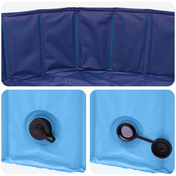 vidaXL Piscină pliabilă pentru c&acirc;ini albastru 120 x 120 x 30 cm PVC
