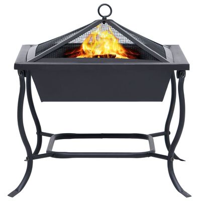 vidaXL Vatră de foc, negru, 42x42x45 cm, oțel