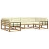 vidaXL Set de canapele de exterior cu pernă 6 pcs Alb și crem