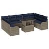 vidaXL Set de canapele pentru grădină 10 buc. Gri Rattan poli