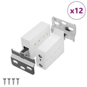 vidaXL Suport de suspendare pentru cabinet 12 buc. Alb 70 x 48 x 19 mm
