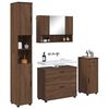 vidaXL Set de mobilier pentru baie cu sertar 4 pcs Stejar &icirc;nchis