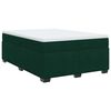 vidaXL Pat box spring cu saltea, verde &icirc;nchis, 140x190 cm, catifea