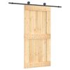 vidaXL Ușă glisantă Natural și Negru 100 x 210 cm Lemn de Pin Solid