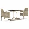 vidaXL Set mobilier de grădină, 3 piese, bej