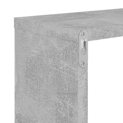 vidaXL Rafturi de perete cub, 4 buc., gri beton, 26x15x26 cm
