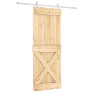 vidaXL Ușă glisantă 80 x 210 cm Lemn de Pin Solid (Nefinisat)