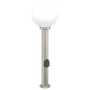 vidaXL St&acirc;lp luminos cu priză 80 cm oțel inoxidabil IP44