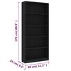 vidaXL Bibliotecă cu 5 rafturi, negru, 80x24x175 cm, lemn prelucrat