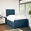 vidaXL Pat box spring cu saltea, albastru, 120x190 cm, catifea