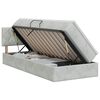 vidaXL Pat cu storage cu headboard Gri deschis 90 x 190 cm Catifea