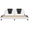 vidaXL Cadru de pat Viana fără saltea alb și negru 200x200cm piele artificială