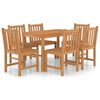 vidaXL Set de mobilier de grădină cu 7 piese, 120x70 cm, lemn masiv de tec