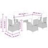 vidaXL Set mobilier de grădină cu perne, 7 piese gri deschis poliratan