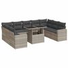 vidaXL Set canapele de grădină cu perne 10 piese gri deschis poliratan