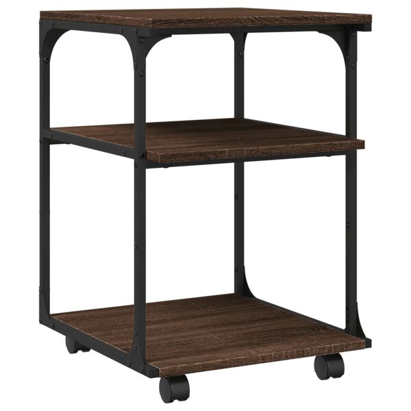 vidaXL Suport imprimantă, 3 niveluri, stejar maro, 43x48x64 cm, lemn