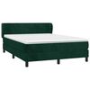 vidaXL Pat box spring cu saltea, verde &icirc;nchis, 140x200 cm, catifea