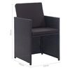 vidaXL Set mobilier de exterior cu perne, 17 piese, negru, poliratan