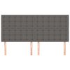 vidaXL Tăblie de pat gri 160x5x118/128 cm piele ecologică
