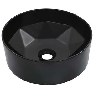 vidaXL Chiuvetă de baie, negru, 36 x 14 cm, ceramică