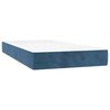 vidaXL Pat box spring cu saltea, albastru închis, 100x200 cm, catifea
