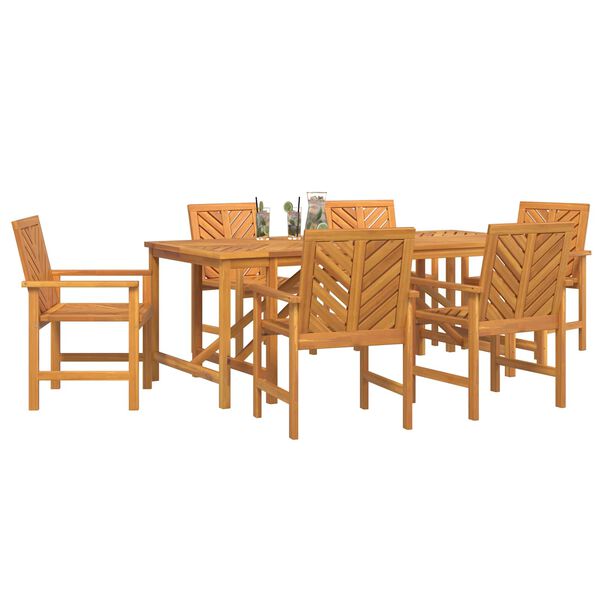 vidaXL Set de masă pentru grădină 7 pcs Maro Lemn Solid de Acacia