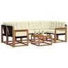 vidaXL Set de canapele de exterior cu pernă 7 pcs Natural și Crem