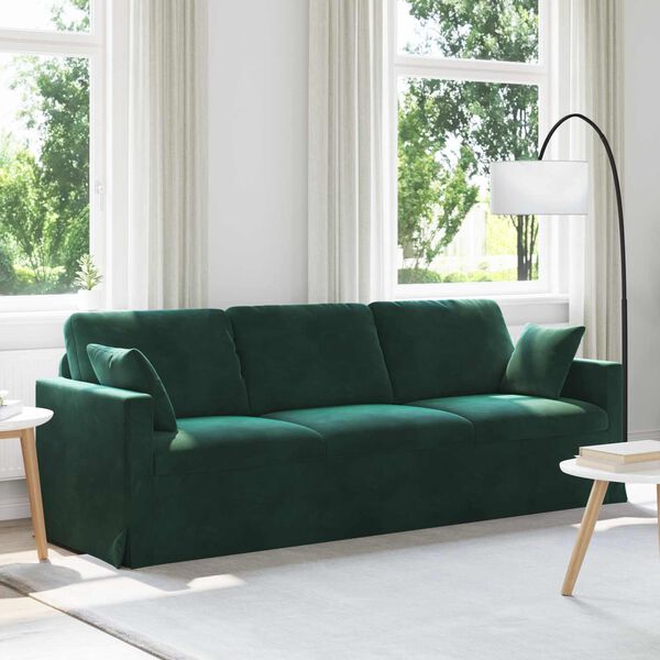 vidaXL Canapea Verde &icirc;nchis 228 x 78 x 80 cm Catifea