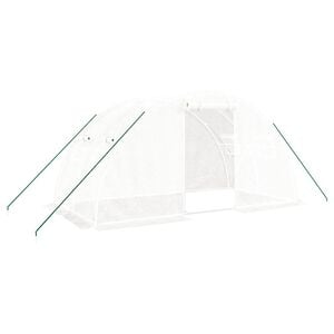 vidaXL Seră cu cadru din oțel, alb, 8 m&sup2;, 4x2x2 m