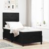 vidaXL Pat cu arcuri cu saltea cu headboard Negru 80 x 200 cm țesătură
