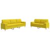 vidaXL Set de canapele cu perne rulou, 2 piese, galben deschis, textil