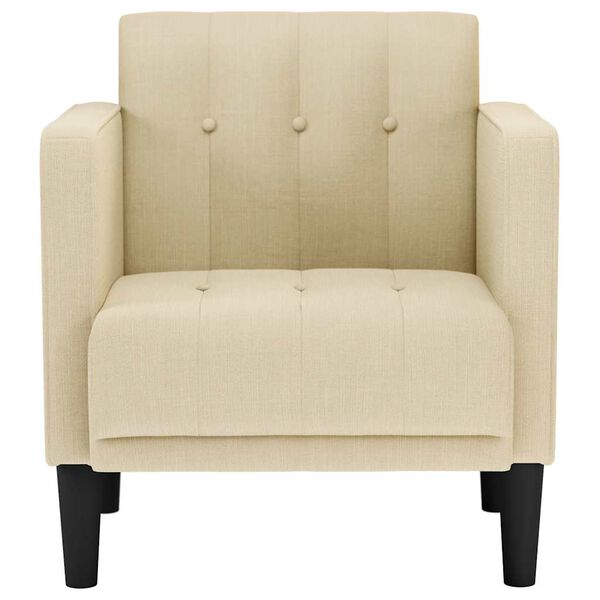 vidaXL Canapea Scaun cu cotiere, crem, 53 cm, textil